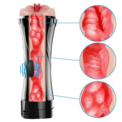 FotoMasturbador Discreto Formato de Taça Vagina com Vibração e Ventosa