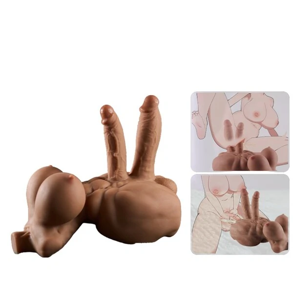 Boneca Sex Doll Corpo Feminino Seios Dildo Pênis Duplo Realístico