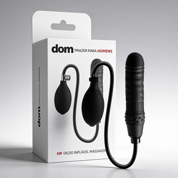 Pênis Plug Anal Inflável Silicone 14,5 cm x 4 cm - Dom H9