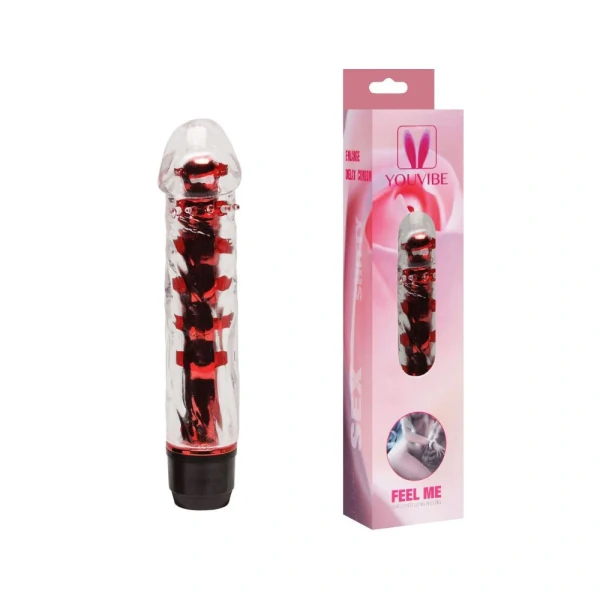 Vibrador Personal com Capa Jelly Transparente com Formato de Pênis