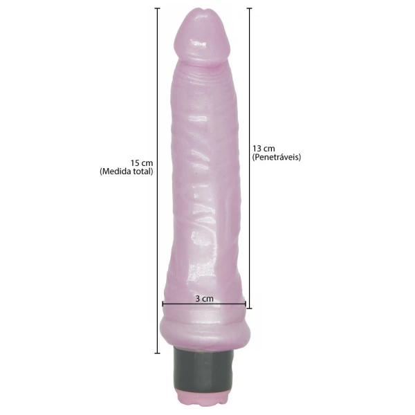 Pênis Realístico Slim com Multivelocidade 15 cm x 3 cm