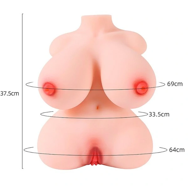 Masturbador Masculino Corpo Feminino Vagina, Ânus e Mamilos Penetráveis Super Realístico