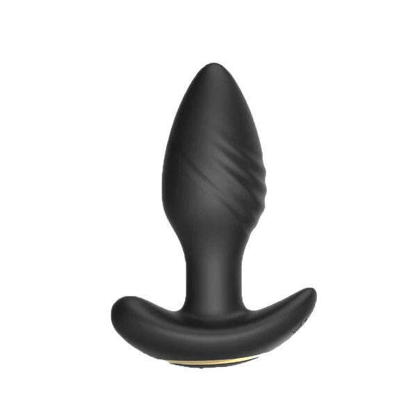 Plug Anal de Silicone com Vibração com Textura e Alça