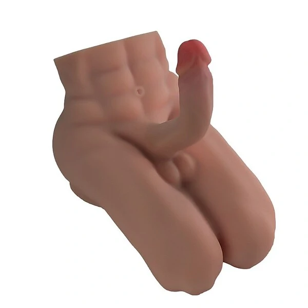 Boneco Meio Corpo Masculino de Joelhos com Pênis 20 cm