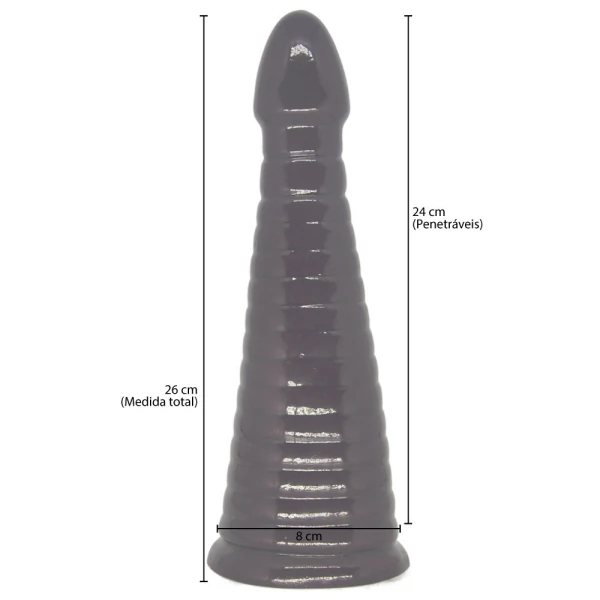 Plug Anal Escalonado Cone Esférico com Base 26 cm x 8 cm