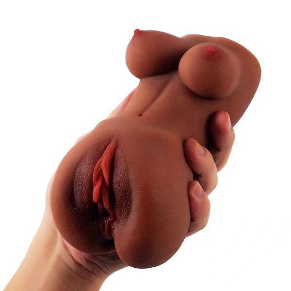 Masturbador Masculino Formato de Mini Corpo com Vagina 18 x 8 cm