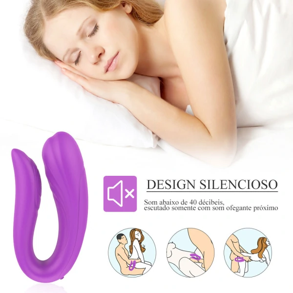 Vibrador de Casal Mermaid Multivelocidade em Silicone