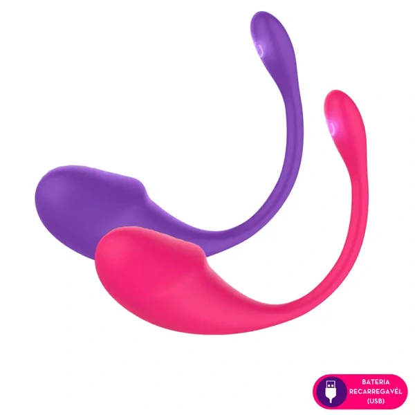 Vibrador de Casal em Formato de Glande por Aplicativo