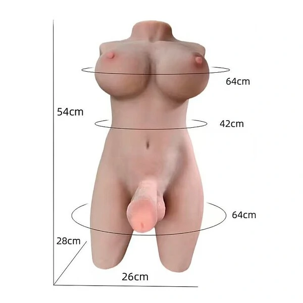 Masturbador Travesti Meio Corpo Cyberskin Com Seios E Pênis