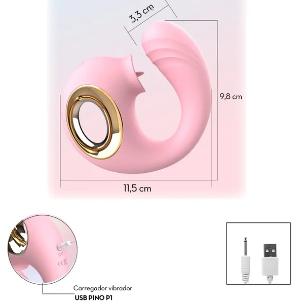 Vibrador com Estimulador de Clitóris e Ponto G Toque Aveludado Silicone Macio