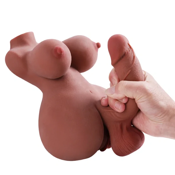Masturbador Hermafrodita Corpo Realístico Vagina Ânus Pênis
