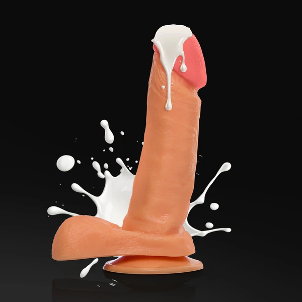Splash - Pênis Que Ejacula com Ventosa e Escroto 16,5 cm x 4 cm