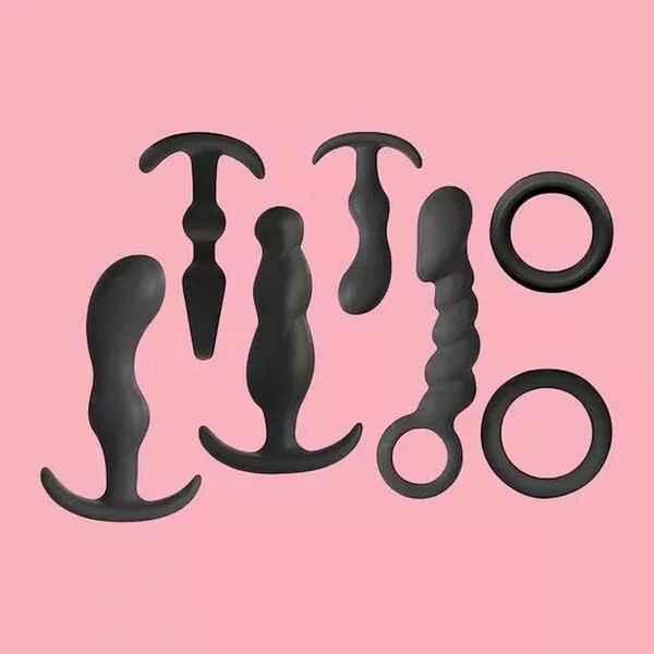 Kit Sexual Conjunto de Plug Anal Silicone Aveludado