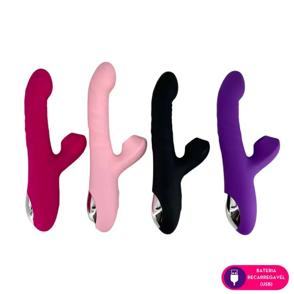 Vibrador vai e vem e estimulador clitoriano com Tecnologia de Vibroar