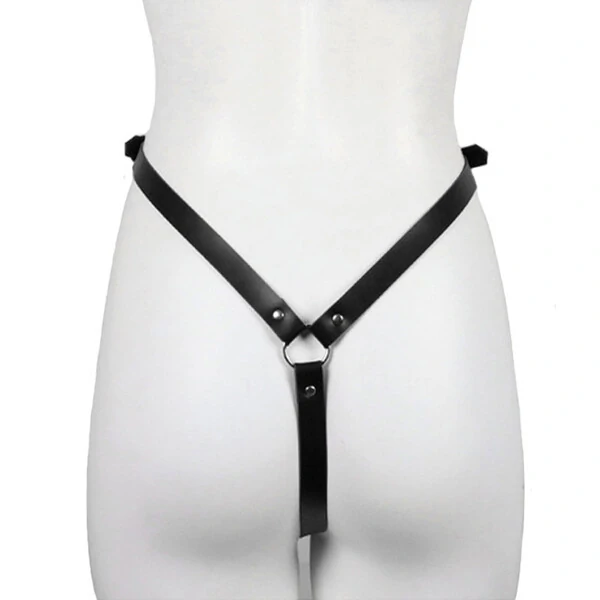 Calcinha Vinil com Tiras Ajustáveis com Fivelas Fetiche Sado