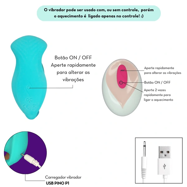 Vibrador Calcinha com Controle Remoto e Aquecimento