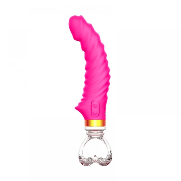 Vibrador Recarregável em Silicone com Estrias Massageadoras