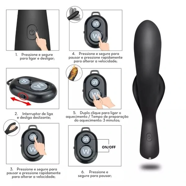 Massageador de Próstata e Testículos com Aquecimento