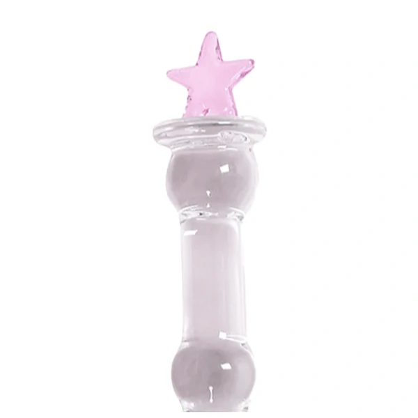 Plug Anal Dildo Masturbador de Vidro Formato de Estrela
