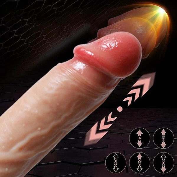 Pênis Realístico Vibrador com Vai e Vem Rotação com Aquecimento Controle por APP