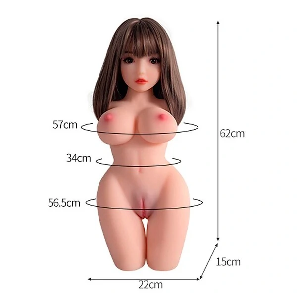 Boneca Sexual Realística Meio Corpo Boca Vagina e Ânus Penetráveis