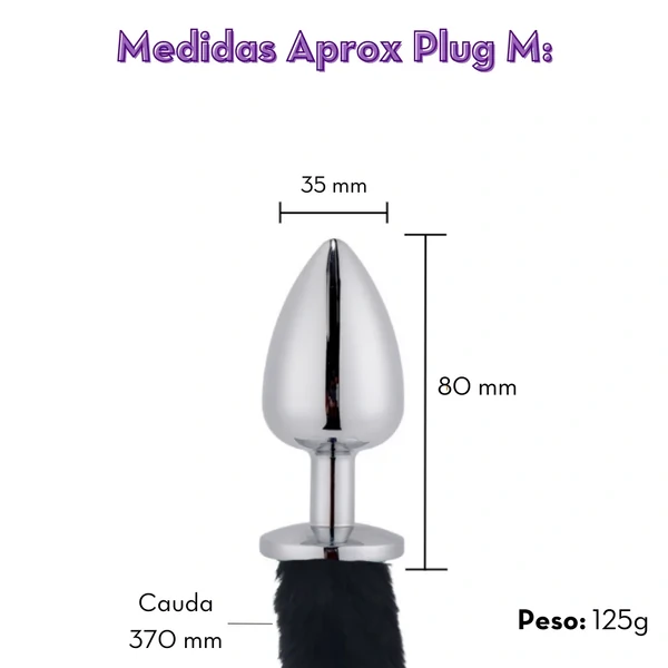 Plug Anal em Aço Inoxidável com Cauda Rabo de Pelúcia