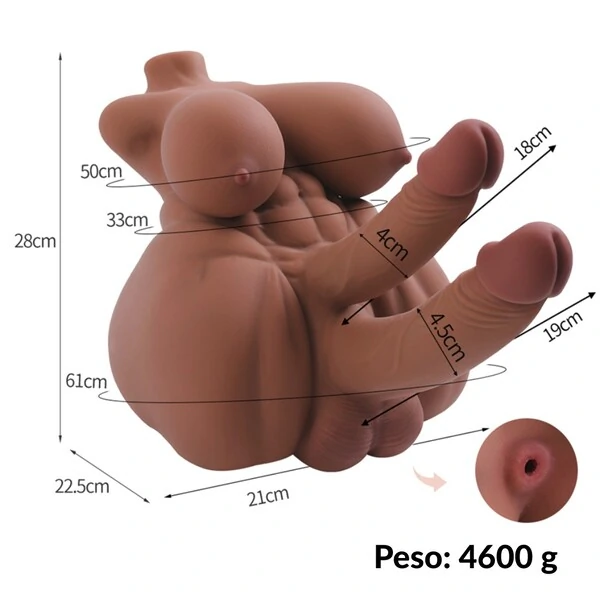 Boneca Sex Doll Corpo Feminino Seios Dildo Pênis Duplo Realístico