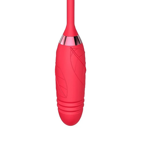 Vibrador de Ponto G e Clitóris com Vai e Vem Formato de Rosa Hortênsia
