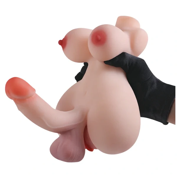 Masturbador Hermafrodita Corpo Realístico Vagina Ânus Pênis