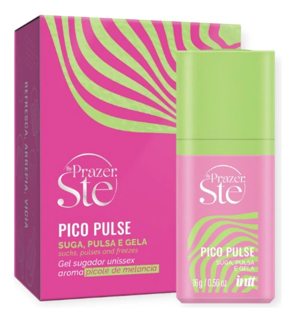 Gel Sugador Excitante Pico Pulse Beijável Unissex Vibra Pulsa e Gela Forte