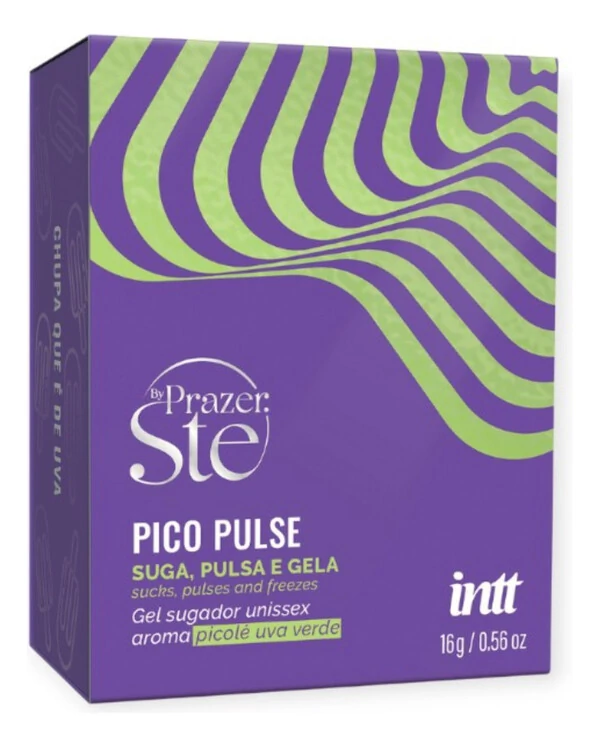 Gel Sugador Excitante Pico Pulse Beijável Unissex Vibra Pulsa e Gela Forte