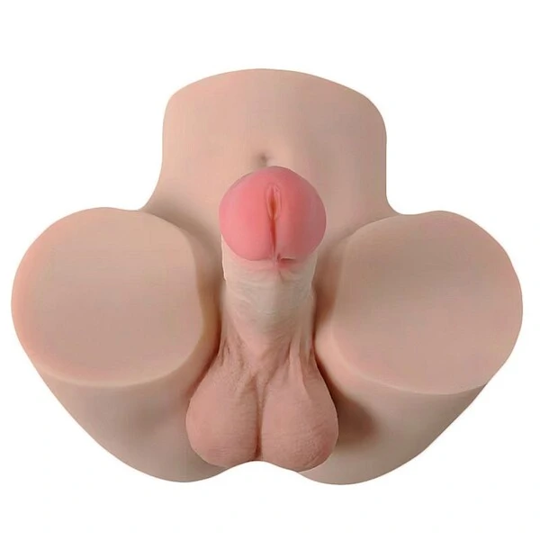 Boneco Homem Meio Corpo em Cyberskin Super Realista Ânus Penetrável