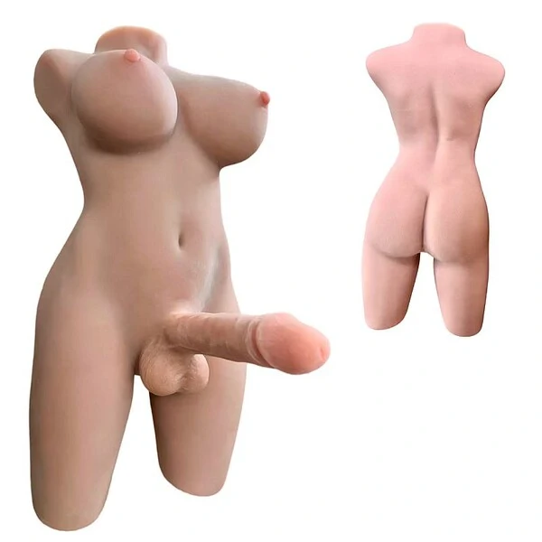 Masturbador Travesti Meio Corpo Cyberskin Com Seios E Pênis