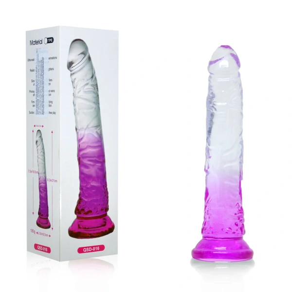 Prótese Peniana Silicone Transparente Flexível com Ventosa