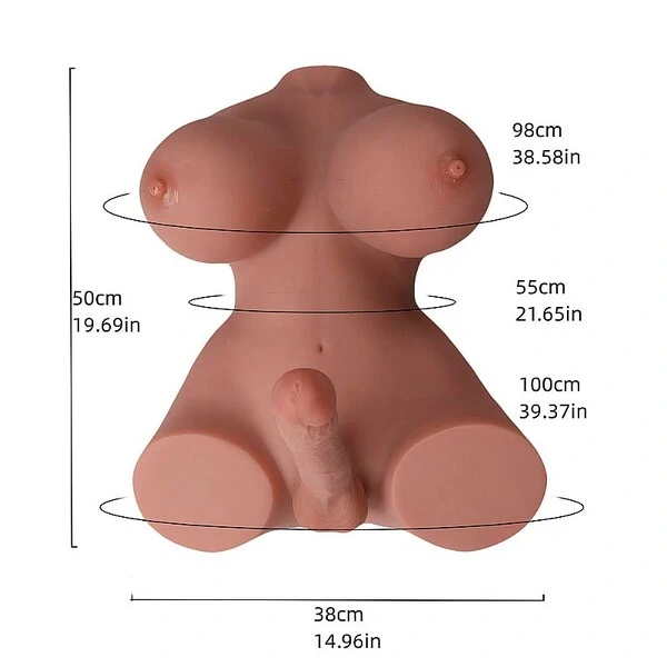 Boneca Hermafrodita Meio Corpo Pênis Vagina Ânus Sex Doll