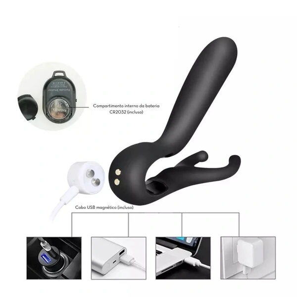 Massageador de Próstata e Testículos com Aquecimento