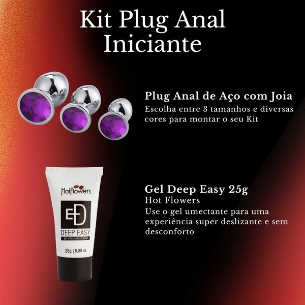 Kit 3 Plugs Anais + Gel Anal Deep Easy