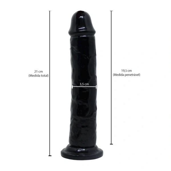Prótese Peniana Dildo em Silicone com Ventosa