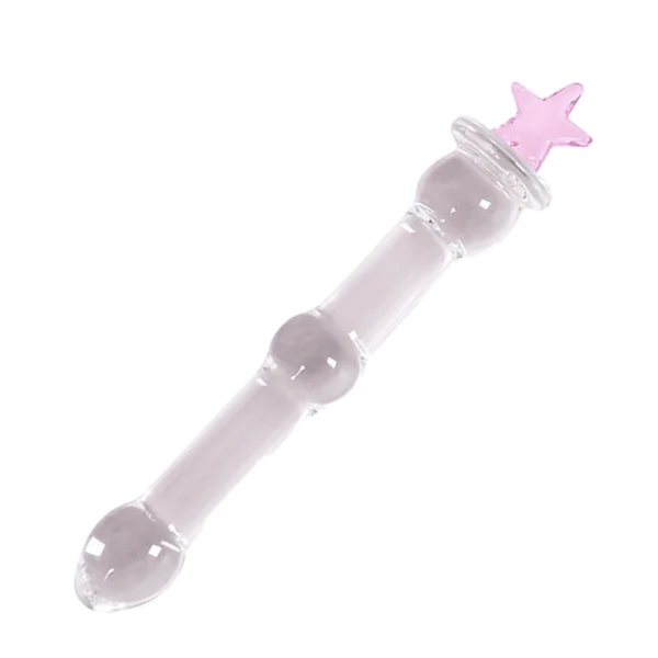 Plug Anal Dildo Masturbador de Vidro Formato de Estrela