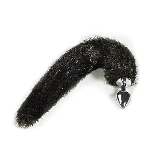 Plug Anal em Aço Inoxidável com Cauda Rabo de Pelúcia