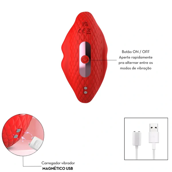 Vibrador em Formato de Boca Estimulador de Clitoris Controle por Aplicativo