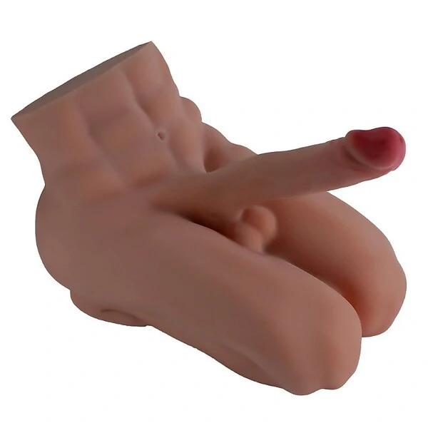 Boneco Meio Corpo Masculino de Joelhos com Pênis 20 cm
