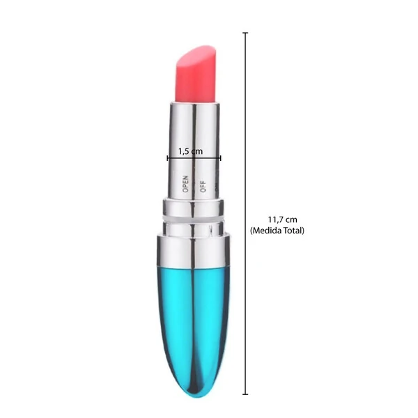 Vibrador Discreto em Formato de Batom Metálico