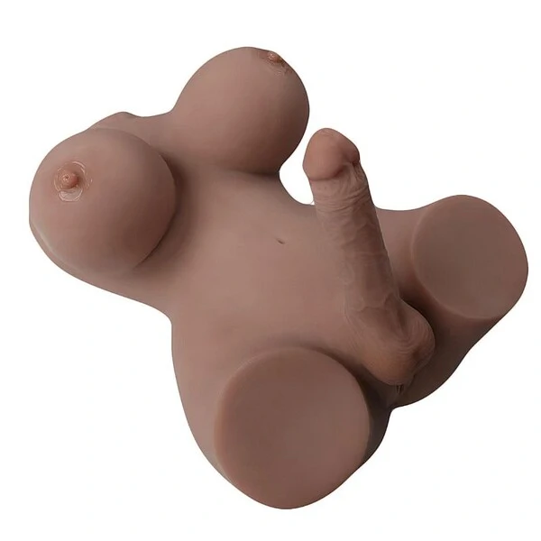 Boneca Hermafrodita Meio Corpo Pênis Vagina Ânus Sex Doll