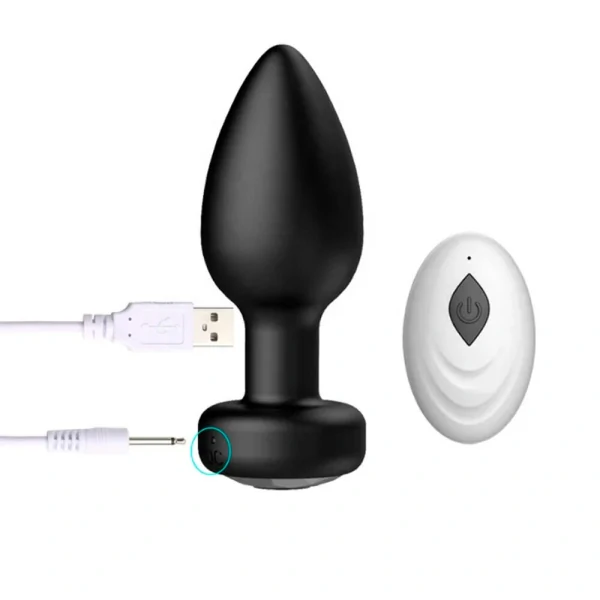 Plug Anal em Silicone - Vibrador Estimulador e Controle Remoto