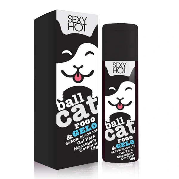 Gel Beijável Para Sexo Oral Ball Cat Esquenta e Esfria- Sabor Black Ice