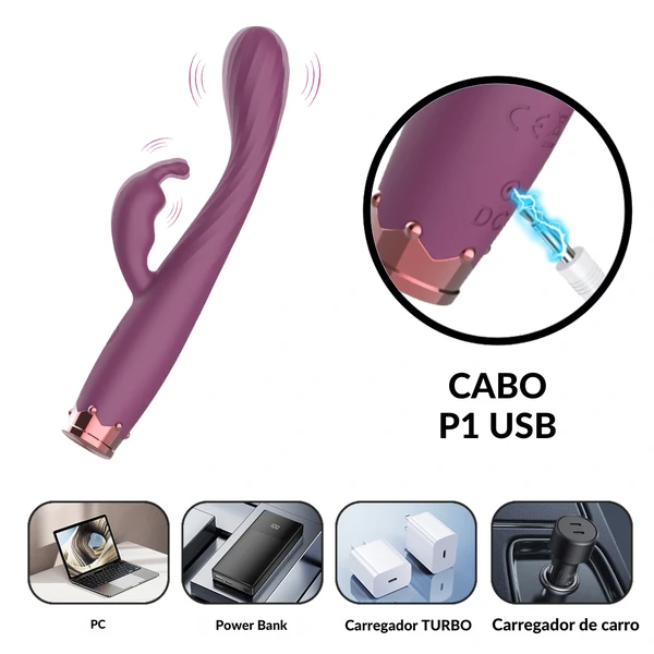 Vibrador com Estimulador Clitoriano Little King