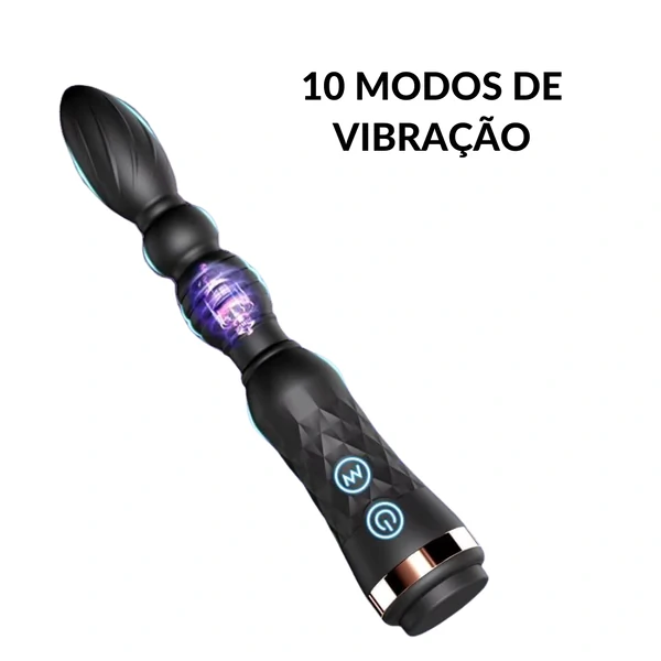 Plug Anal Vibratório Escalonado 10 Modos de Vibração Super Macio