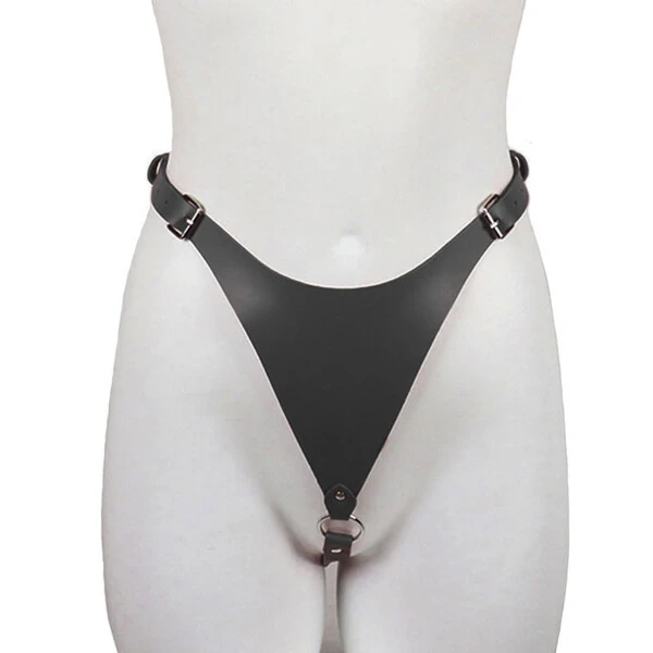 Calcinha Vinil com Tiras Ajustáveis com Fivelas Fetiche Sado