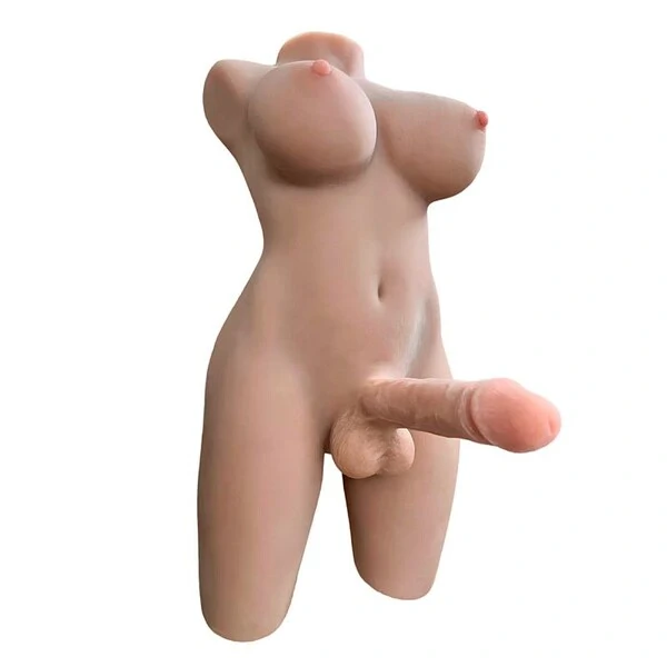 Masturbador Travesti Meio Corpo Cyberskin Com Seios E Pênis